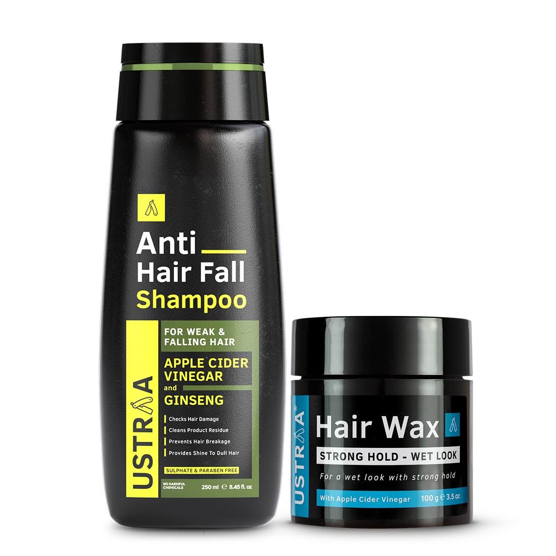 Ustraa Hair Wax- Wet Look & Anti Hair Fall Shampoo